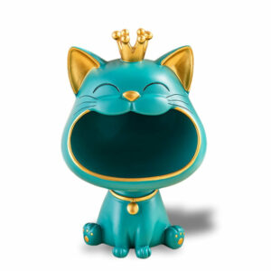 statue chat couleur turquoise