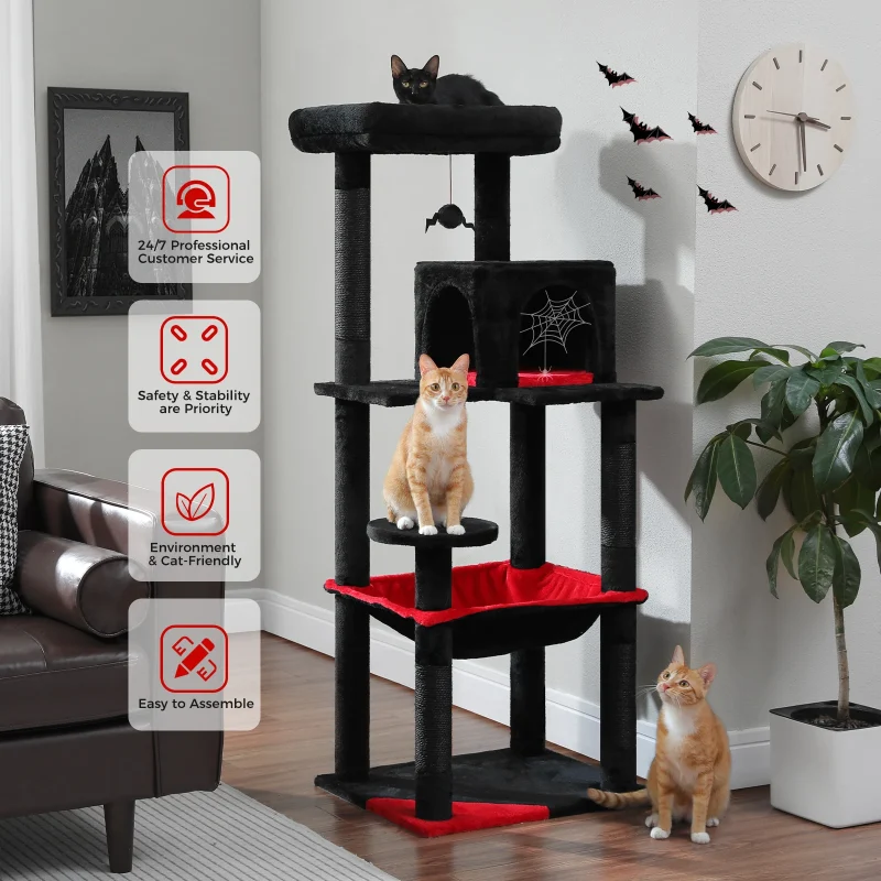 Arbre à chat avec hamac et condo