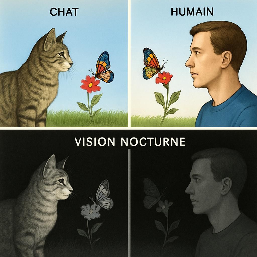 Découvrez comment les chats perçoivent le monde à travers leur vision unique. Apprenez les différences entre la vue des chats et celle des humains, ainsi que les adaptations incroyables de leurs yeux qui leur permettent de voir dans l'obscurité et de détecter des mouvements rapides.