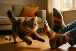 découvrez les raisons derrière le comportement de votre chat qui attaque vos pieds. apprenez à mieux comprendre les instincts félins et à trouver des solutions adaptées pour apaiser votre compagnon et éviter les griffures.