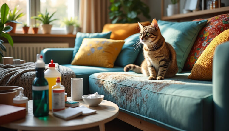 découvrez des astuces simples et efficaces pour enlever l’odeur et les taches de pipi de chat sur votre canapé, en utilisant des produits naturels ou spécifiques pour garder votre salon propre et frais.