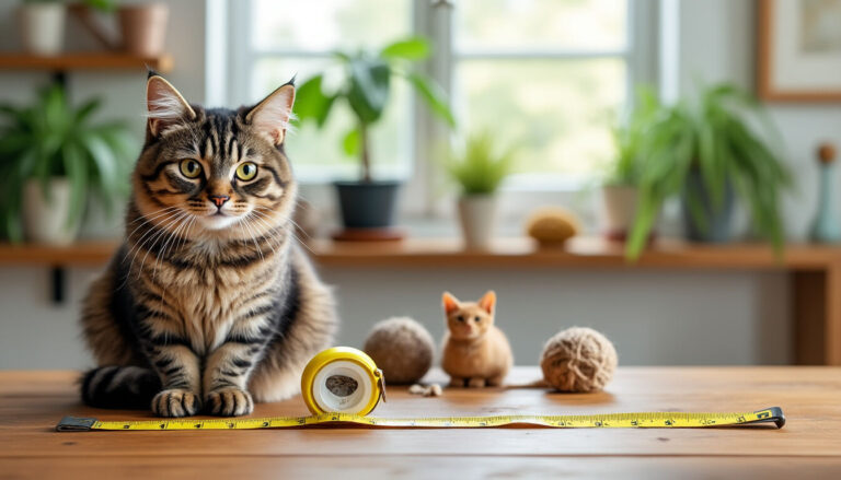 Découvrez la taille moyenne d’un chat adulte, les différences selon les races, et des conseils pour bien suivre la croissance de votre compagnon félin.