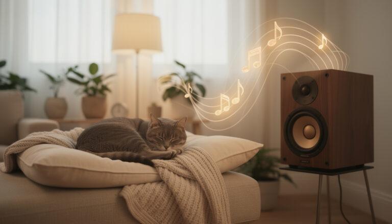 Les effets positifs de la musique douce sur un chat domestique