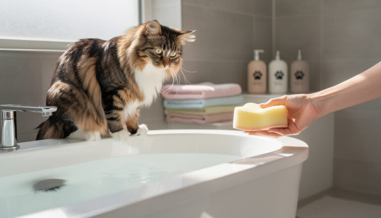 Comment faire accepter un bain à un chat domestique réticent
